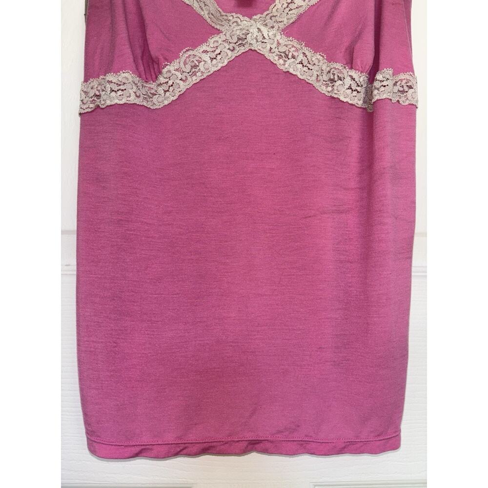 Y2K Victoria’s Secret Pink Lace Trim Babydoll Cami Coquette M Fairy Stretch - Picture 6 of 9